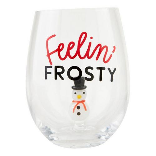 Mud Pie Snowman Icon Wine Glass - Primary Image