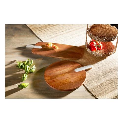 Mud Pie Wood Board with Marble Handle - Primary Image