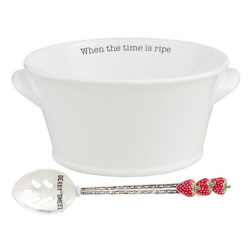 Mud Pie Fruit Bowl and Spoon Set - Primary Image