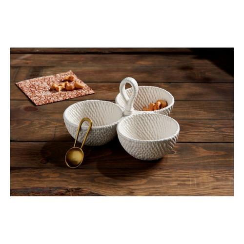 Mud Pie Woven Ceramic Triple Dip Set - Primary Image