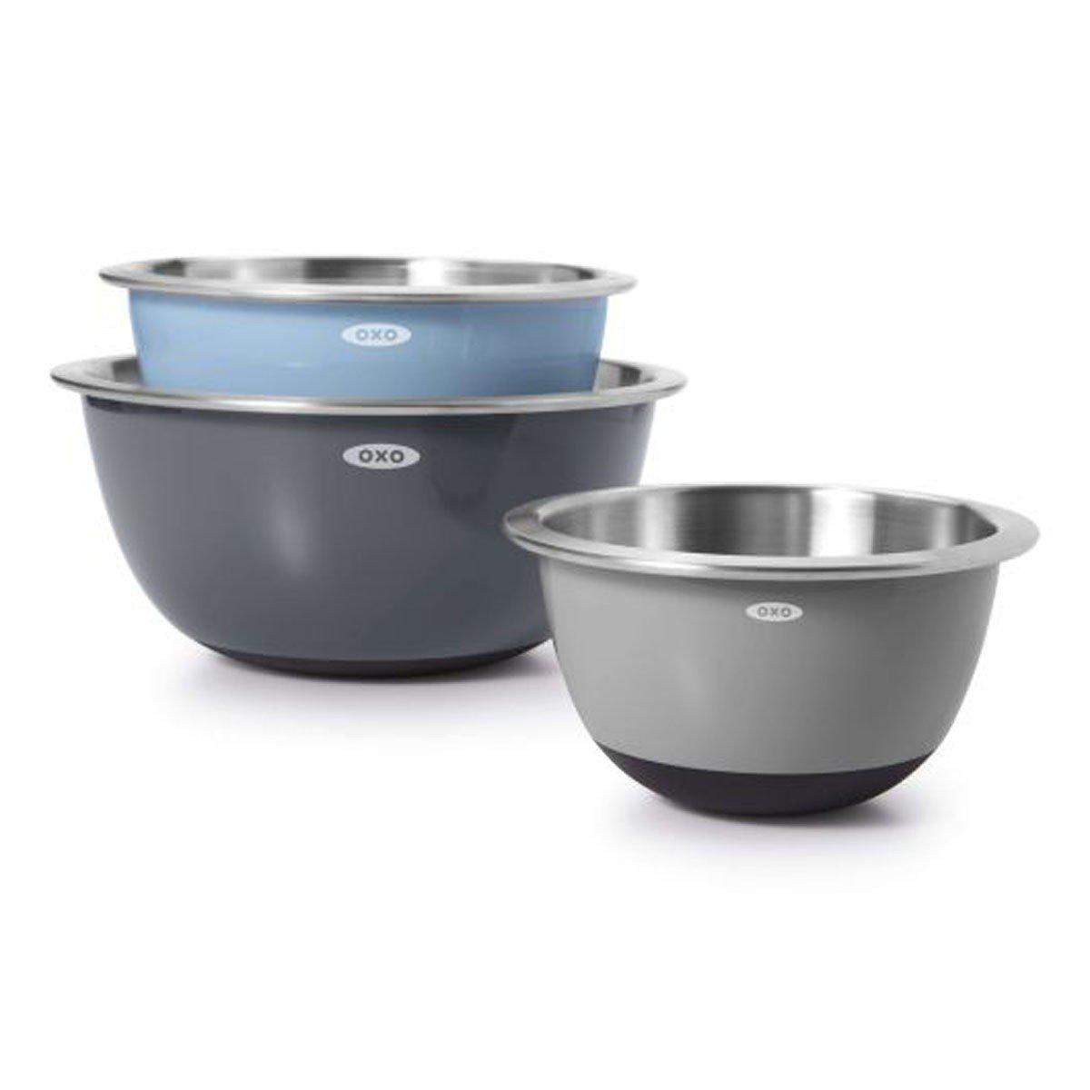 OXO 3 Piece Stainless Steel Mixing Bowl Set - OXO