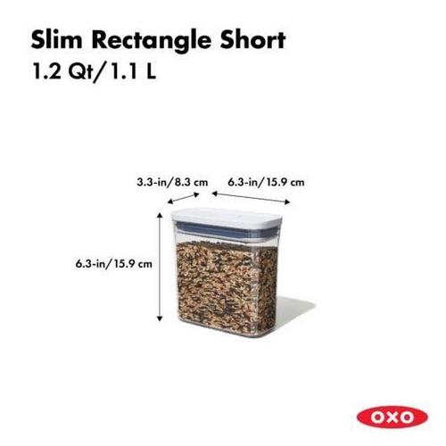 OXO POP Container - Slim Rectangle Short (1.2 Qt.) - Primary Image