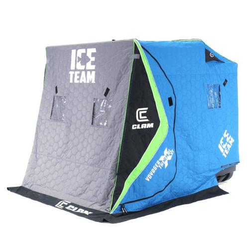 Clam Voyager XT Thermal Ice Team Edition Flip-Over Ice Shelter
