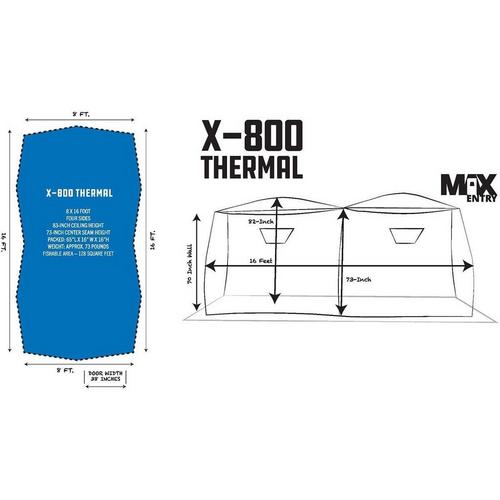 Clam X-800 Thermal Double Hub Ice Shelter - Primary Image