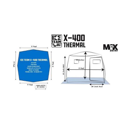 Clam X-400 Thermal Ice Team Edition Hub Ice Shelter - Primary Image