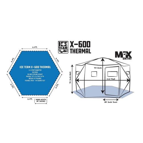 Clam X-600 Thermal Ice Team Edition Hub Ice Shelter - Primary Image
