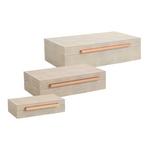 StyleCraft Home Collection Camilla Neutral Leather Wrapped Accessory Boxes (Set of 3) - Thumbnail 1 of 8