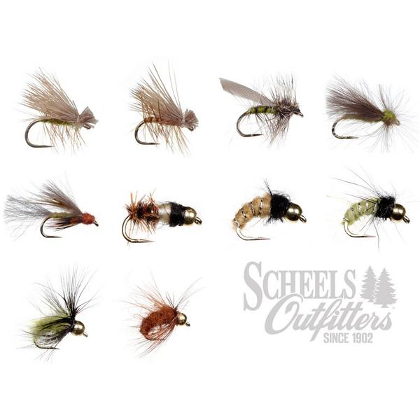 SCHEELS OUTFITTERS Assorted Caddis Life Cycle Barbless Fly Variety Pack