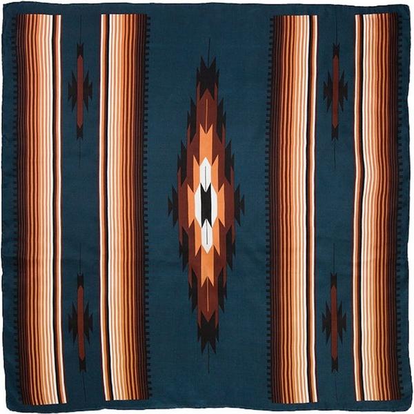 Women's Wyoming Traders 20" Aztec Teal Tan Bandana Scarf