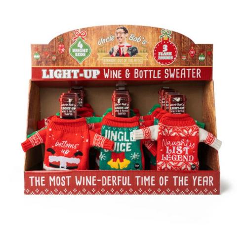 Uncle Bob's Light-Up Wine & Bottle Sweater (Colors May Vary) - Primary Image