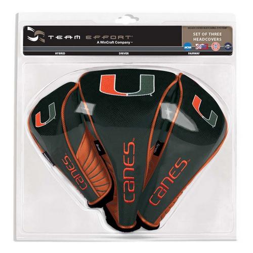 Team Effort Miami Hurricanes Set of Three Headcovers - Primary Image