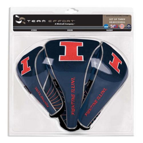 Team Effort Illinois Fighting Illini 3 Pack Headcovers - Primary Image