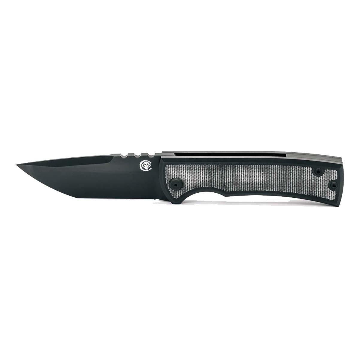 Chaves Knives 229 Redencion Kickstop Large Black Tanto Folding Pocket Knife - Chaves Knives