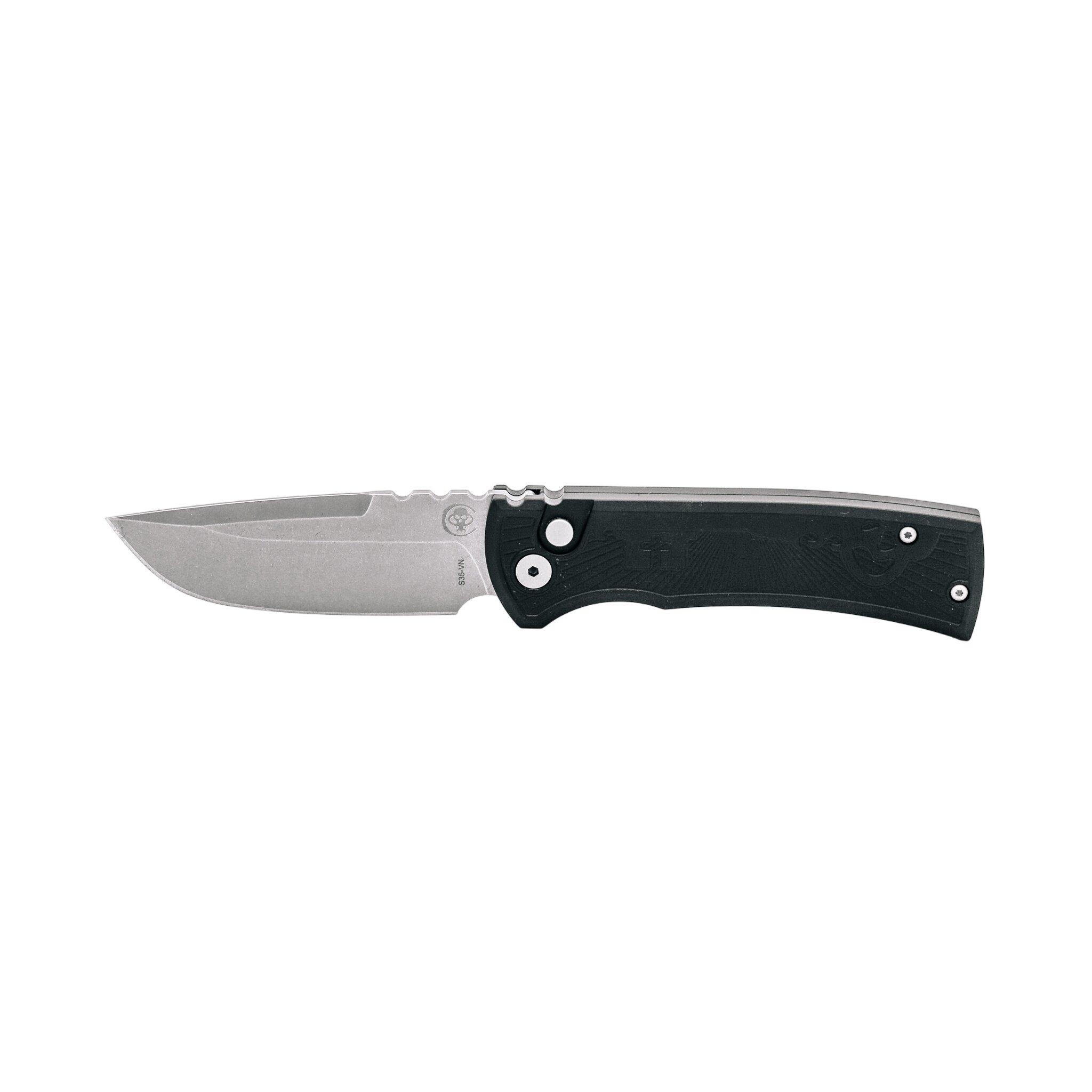 Chaves Knives x Pro-Tech Redencion 229 Stonewashed Black Key Folding Automatic Knife - Chaves Knives