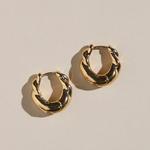 Nickel & Suede Wide Twist Hoop Earrings - Thumbnail 1 of 2