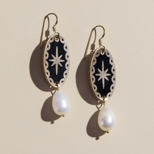 Nickel & Suede Auden Earrings - Primary Image