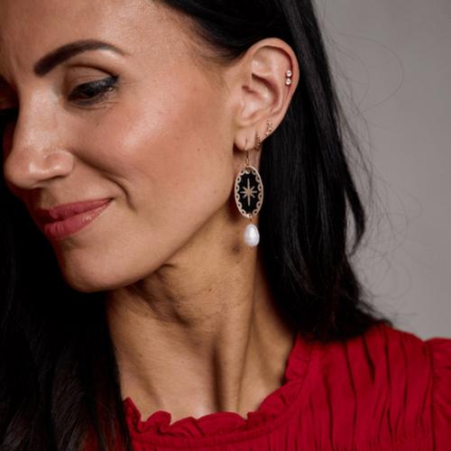 Nickel & Suede Auden Earrings - Primary Image