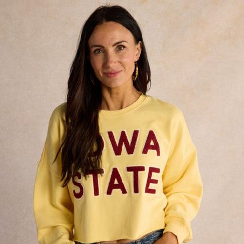 Nickel & Suede Football Hoop Earrings - Primary Image