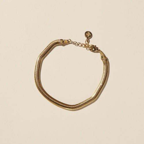 Women's Nickel & Suede Herringbone Bracelet - Primary Image