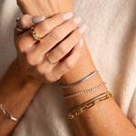 Women's Nickel & Suede Herringbone Bracelet - Thumbnail 3 of 3