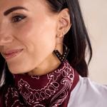 Nickel & Suede Studded Sutton Earrings - Thumbnail 2 of 2