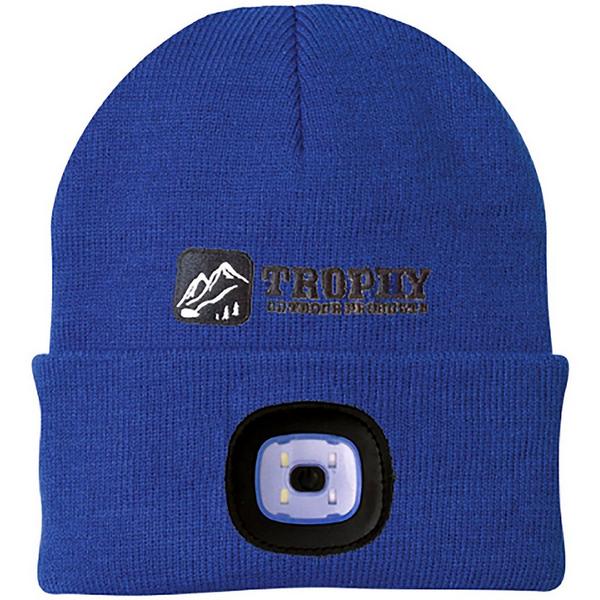 TROPHY ANGLER USB Rechargeable LED Head Lamp Ice Fishing Beanie