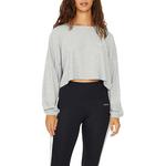 Women's Cream Yoga Alexa Oversize Long Sleeve Crop Top - Thumbnail 1 of 3