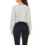 Women's Cream Yoga Alexa Oversize Long Sleeve Crop Top - Thumbnail 3 of 3