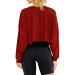 Women's Cream Yoga Alexa Oversize Long Sleeve Crop Top - Thumbnail 2 of 2