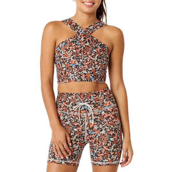 Women's Cream Yoga Leah Cross Neck Sports Bra