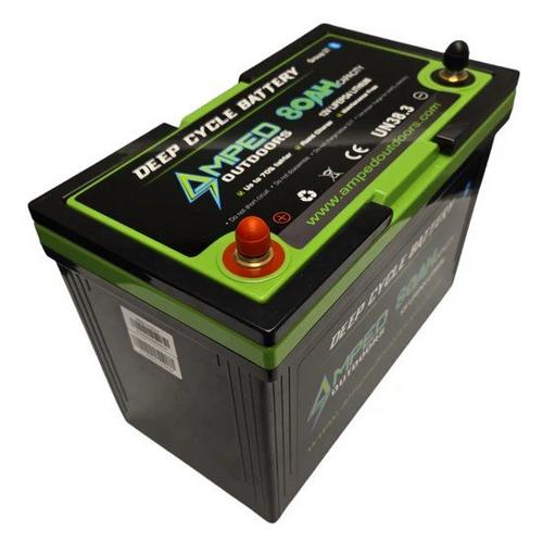 Amped Outdoors 80Ah Lithium Battery 12.8V Bluetooth IP67 Waterproof Heated - Primary Image