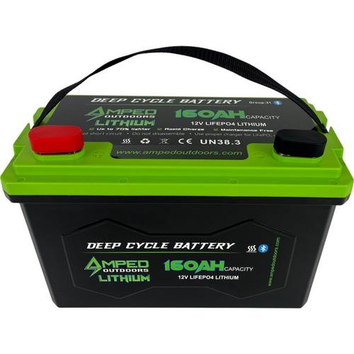 Amped Outdoors 160Ah Lithium Battery 12.8V Bluetooth IP67 Waterproof Heated - Primary Image