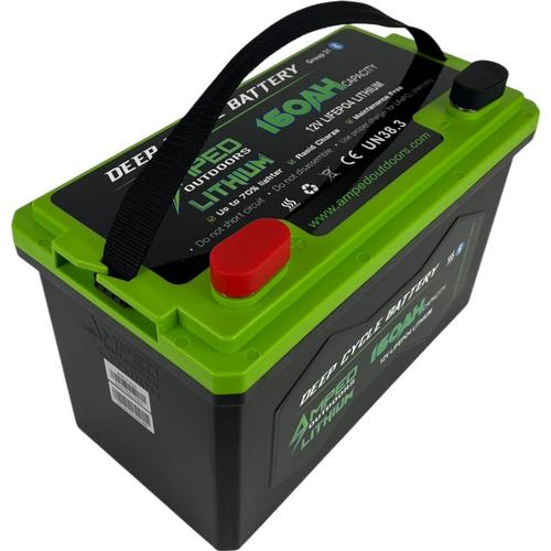 Amped Outdoors 160Ah Lithium Battery 12.8V Bluetooth IP67 Waterproof Heated - Primary Image