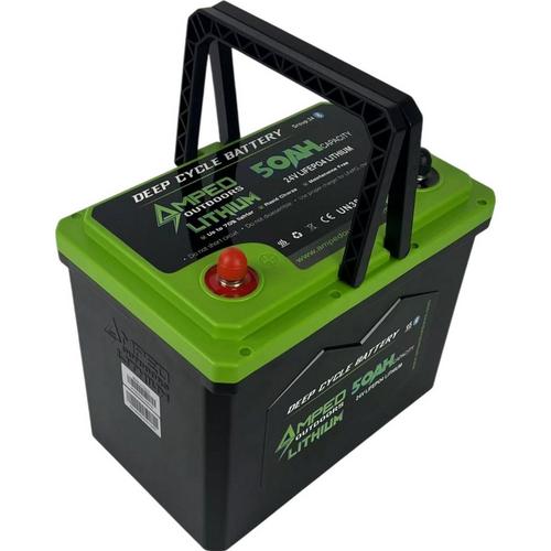 Amped Outdoors 24V 50Ah Trolling Motor Lithium Battery Bluetooth Heated w/Charger - Primary Image