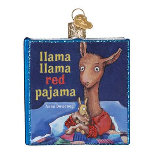 Old World Christmas Llama Llama Red Pajama Book Ornament - Primary Image