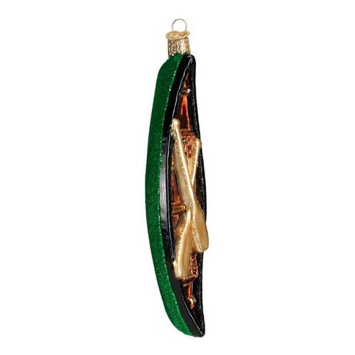 Old World Christmas Green Canoe Ornament - Primary Image