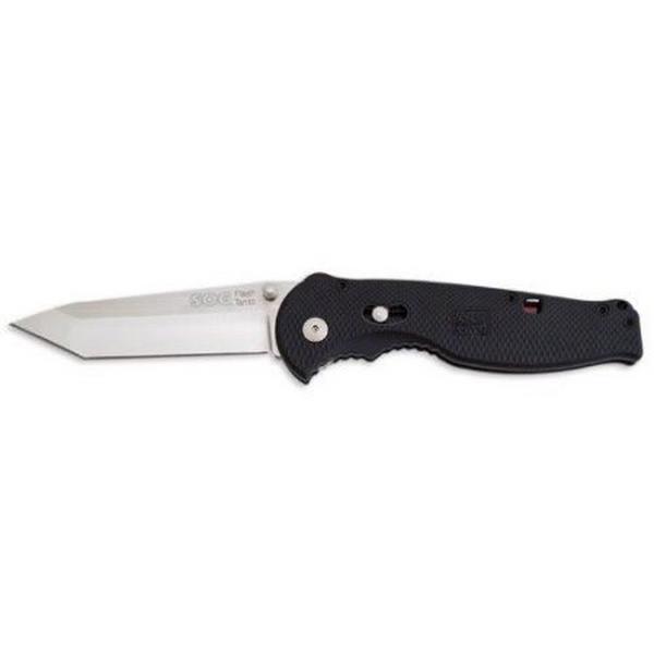 SOG Flash II Tanto Satin Folding Black Pocket Knife