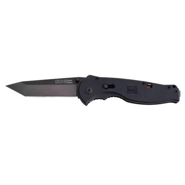 SOG Flash II Tanto Black TiNi Folding Black Pocket Knife