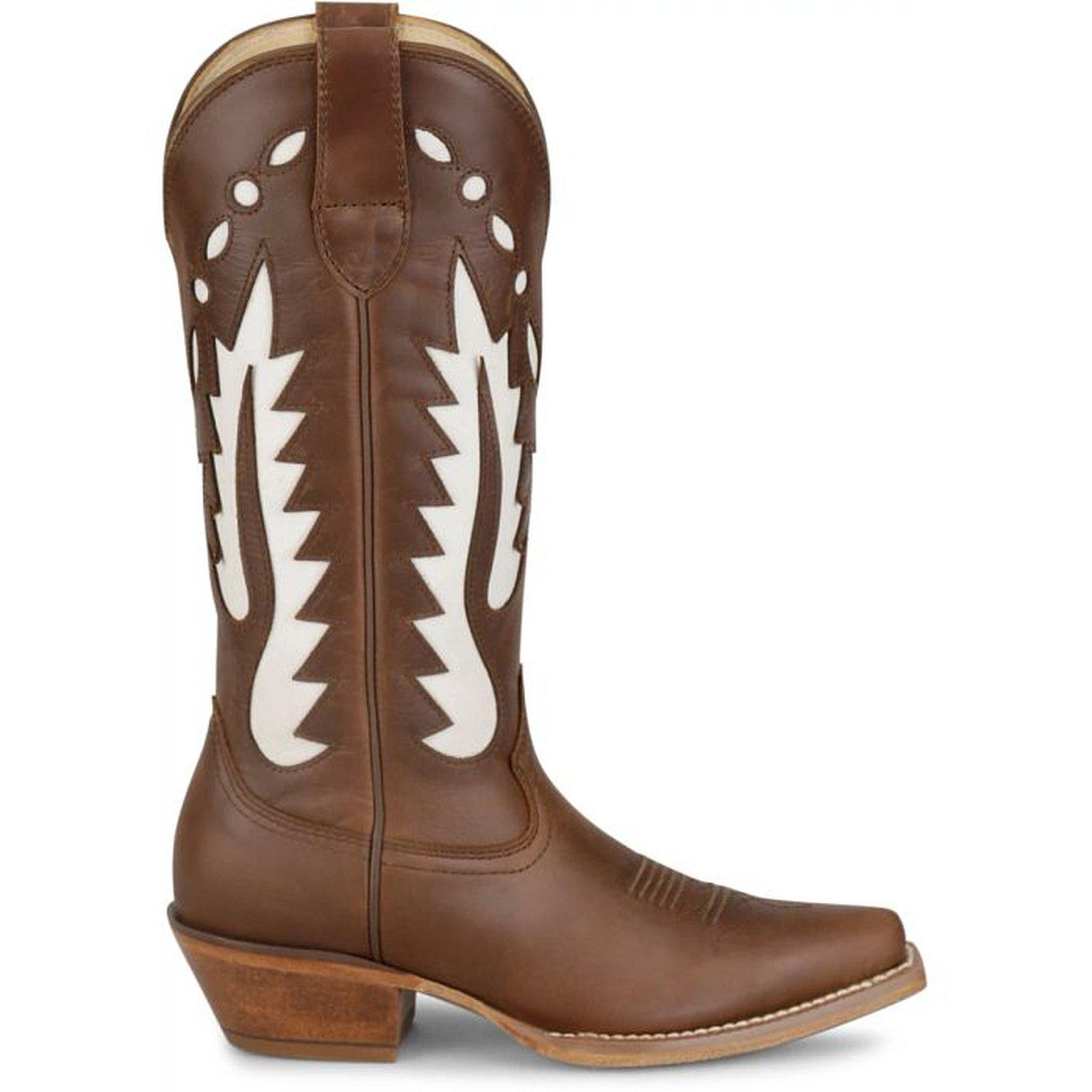 Justin Boots Faye Tooled Inlay Snip Toe Cowboy Boots