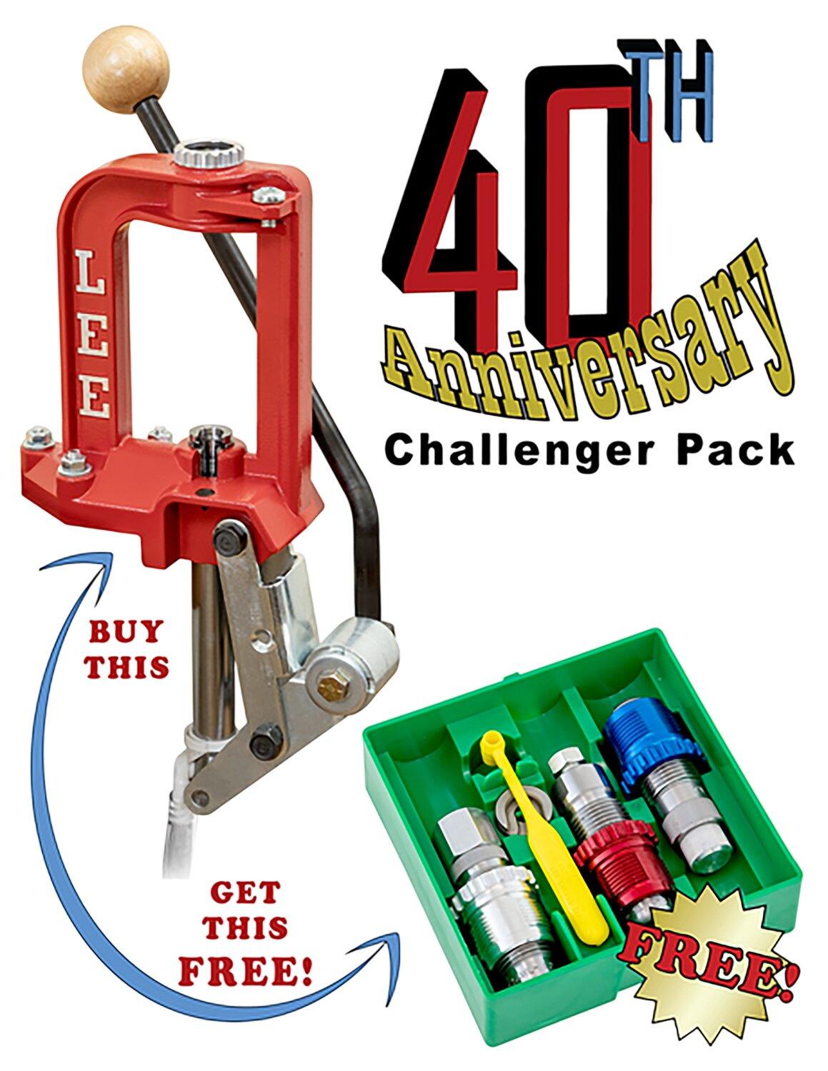 Lee Precision Challenger 40th Anniversary Pack with 9mm Luger Breech Lock Carbide 3-Die Set