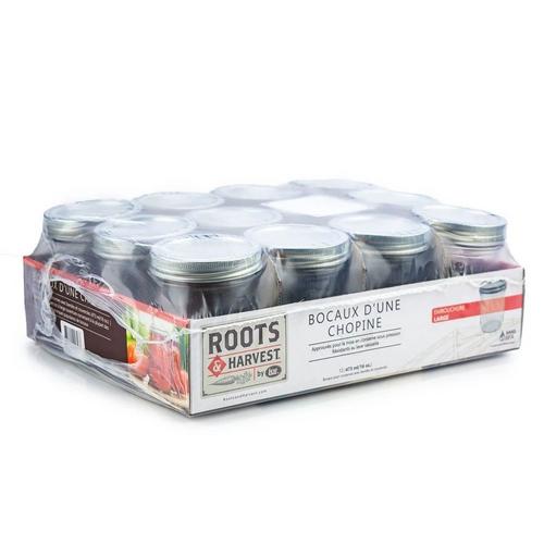 Roots & Harvest Pint Canning Jars Wide Mouth 12 Pack - Primary Image