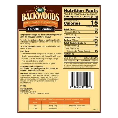LEM Backwoods Chipotle Bourbon Fresh Sausage Seasoning - Primary Image
