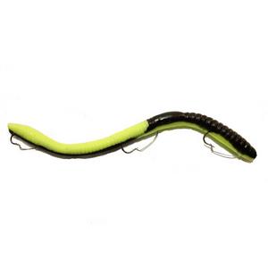 Fluorescent Black/Chartreuse - Ike-Con Hand-Poured Weedless Worm