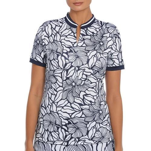 Women's PGA Tour Abstract Floral Polo - Primary Image