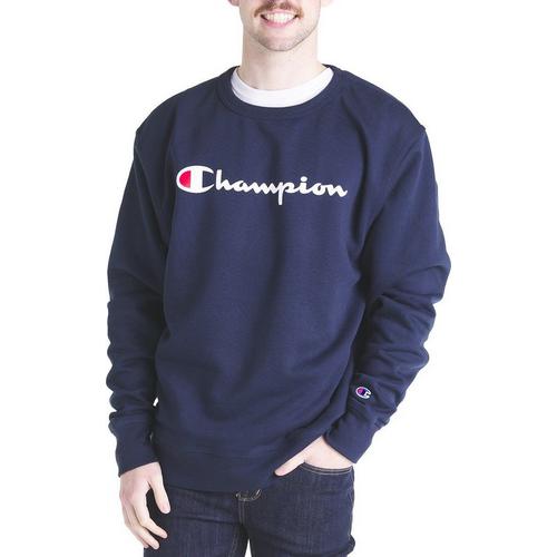 Men's Champion Script Logo Crewneck Sweatshirt - Primary Image