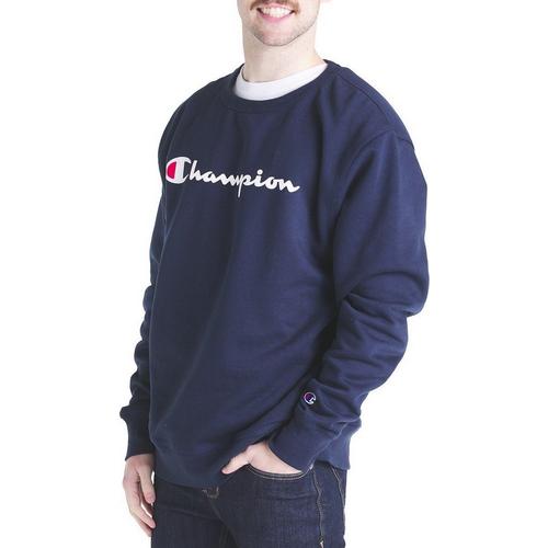 Men's Champion Script Logo Crewneck Sweatshirt - Primary Image