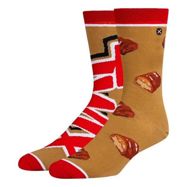 ODD SOX Twix Split Crew Socks Large Brown