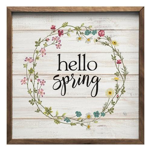 Kendrick Home Hello Spring Wreath Wall Art - Primary Image