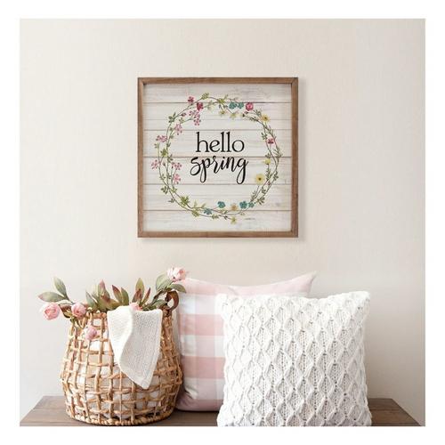 Kendrick Home Hello Spring Wreath Wall Art - Primary Image