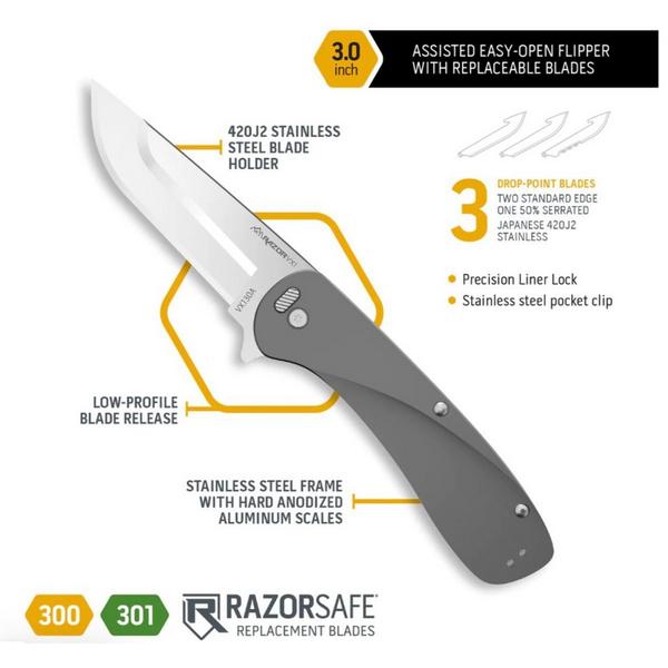 Outdoor Edge VX1 Stainless Steel Pocket Knife